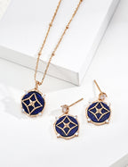 925 Sterling Silver Vintage Lapis Lazuli, Mother of Pearl and Cubic Zirconia Necklace - Silver