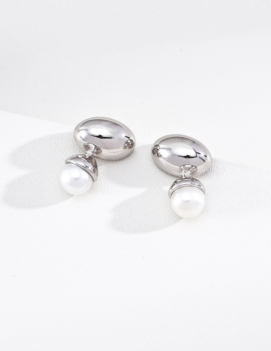 925 Sterling Silver Teardrop Natural Pearl Earrings - Vintage Gold