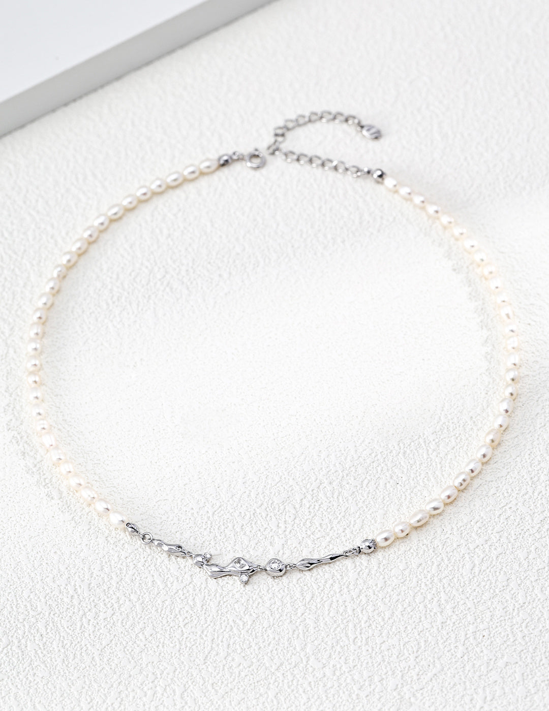925 Sterling Silver Star Natural Pearl and Cubic Zirconia Necklace - Vintage Gold