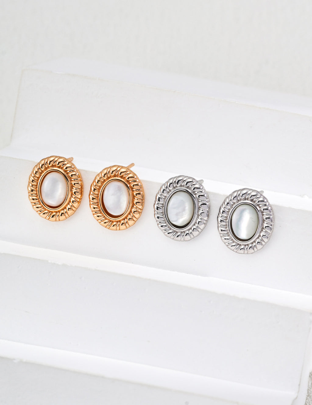 925 Sterling Silver Shell Earrings, product view 7
