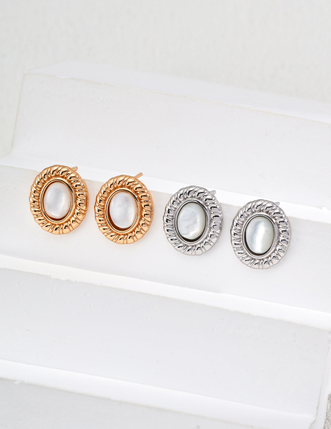 925 Sterling Silver Shell Earrings, product view 7