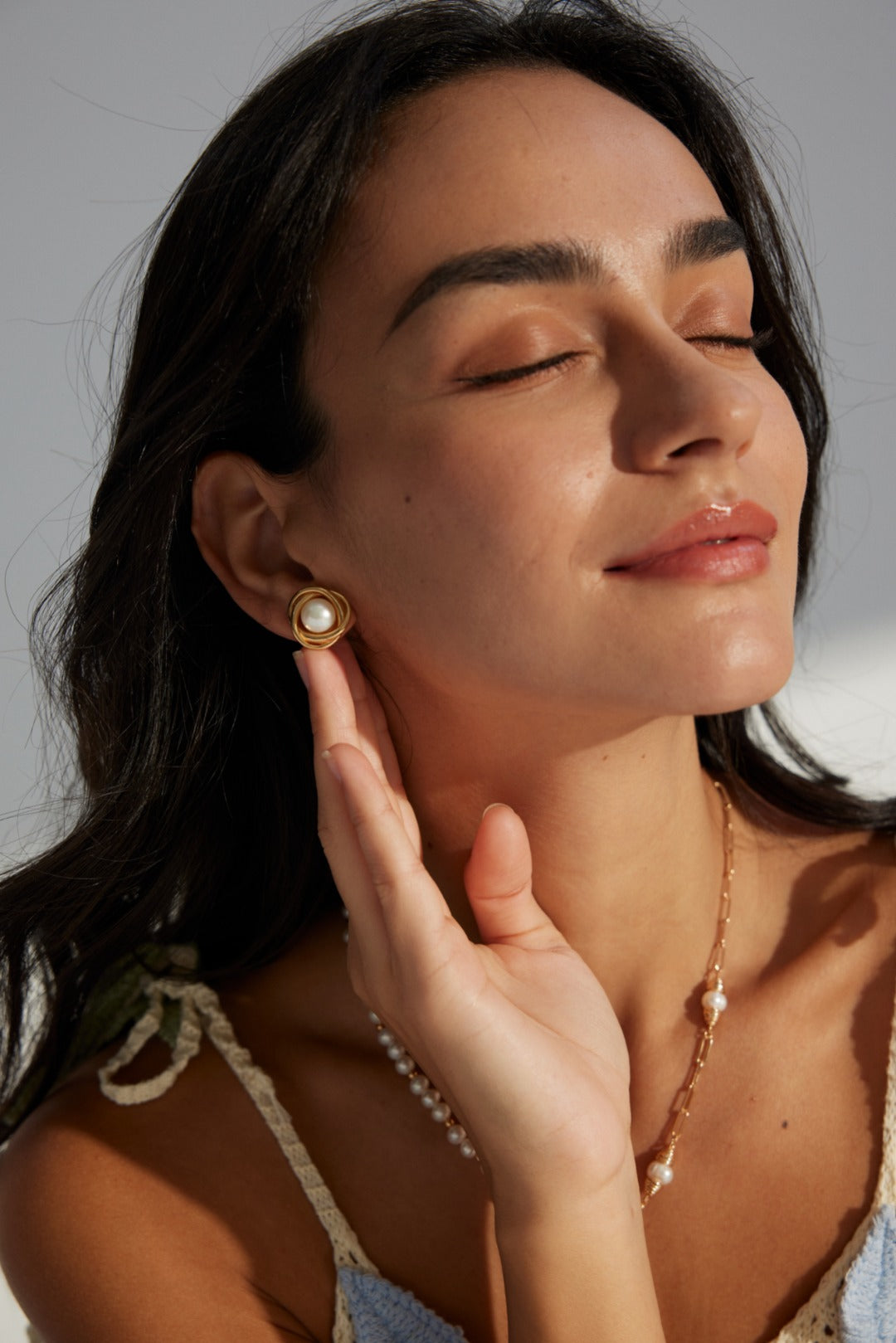 925 Sterling Silver Natural Pearl Earrings, product view 11
