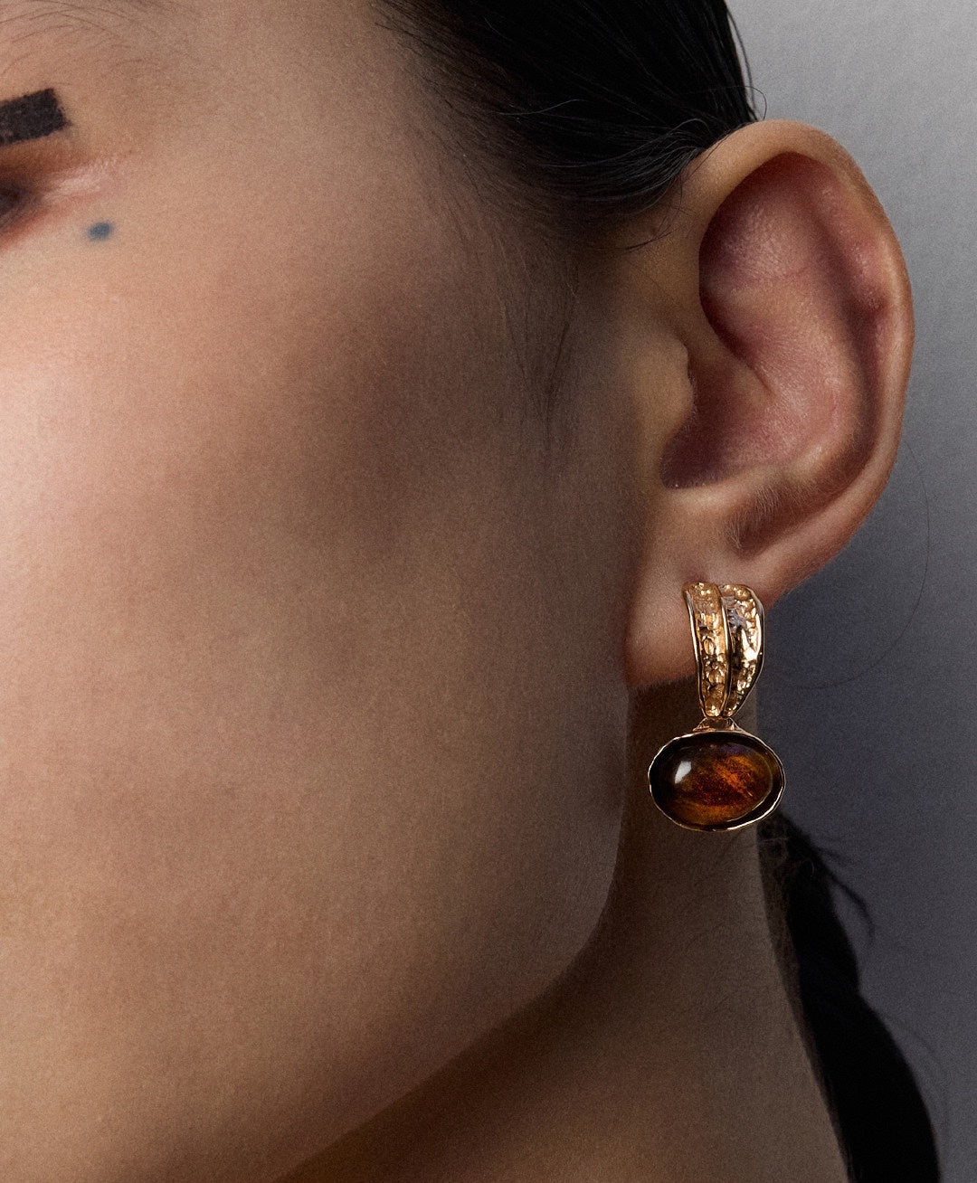 925 Sterling Silver Black Agate and Tiger’s Eye Earrings, product view 15