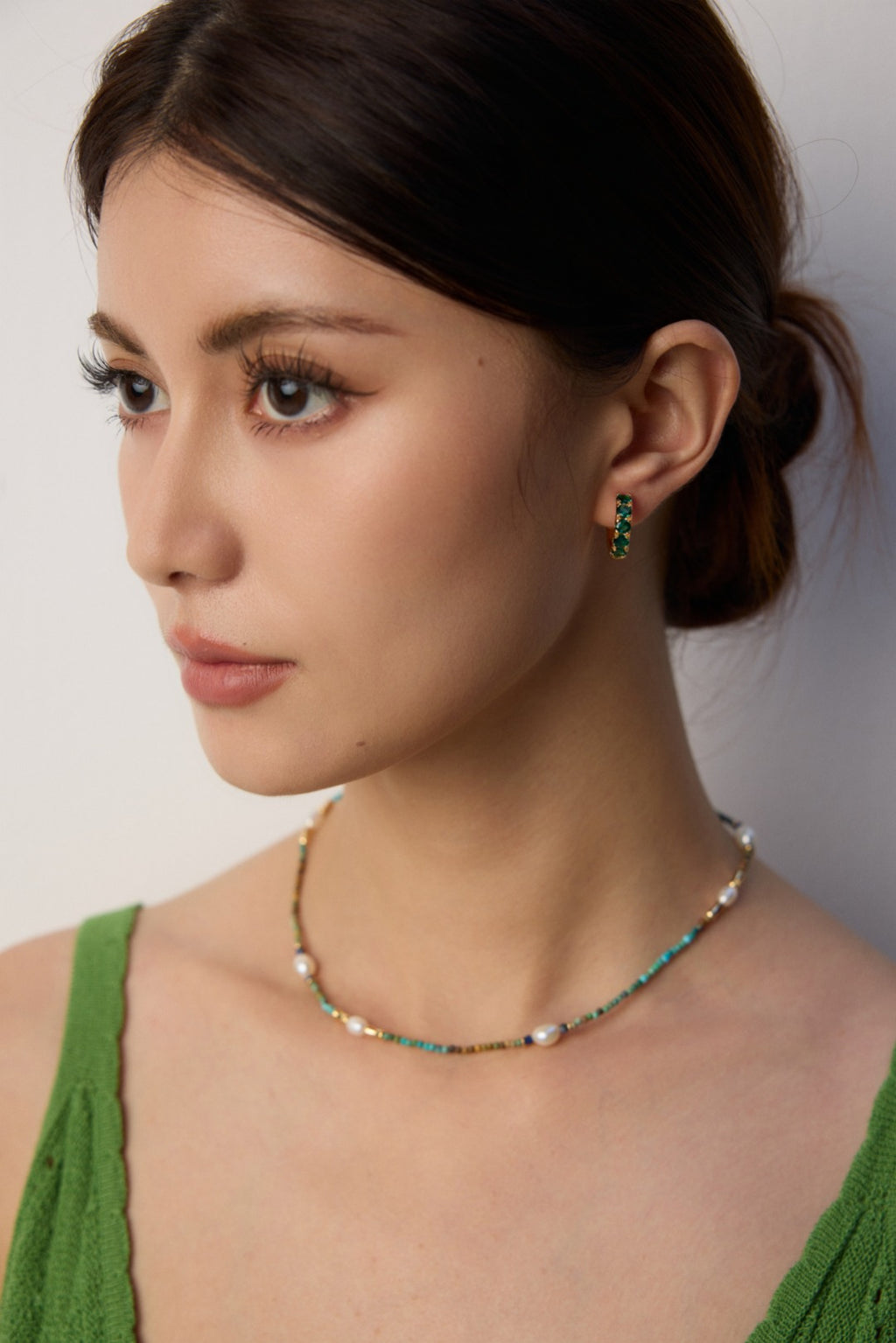 925 Sterling Silver Vintage Pearl, Lapis Lazuli and Turquoise Necklace, product view 11