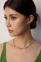 925 Sterling Silver Vintage Pearl, Lapis Lazuli and Turquoise Necklace, product view 11