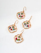 925 Sterling Silver Vintage UFO Abacus Bead Earrings, product view 9