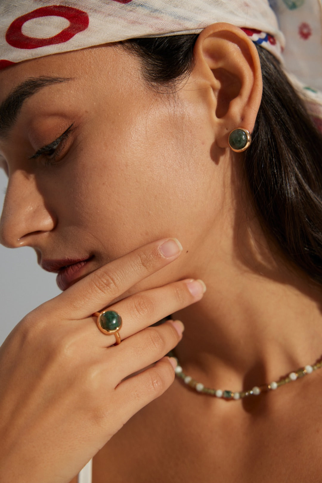 925 Sterling Silver Moss Agate Ring, product view 8
