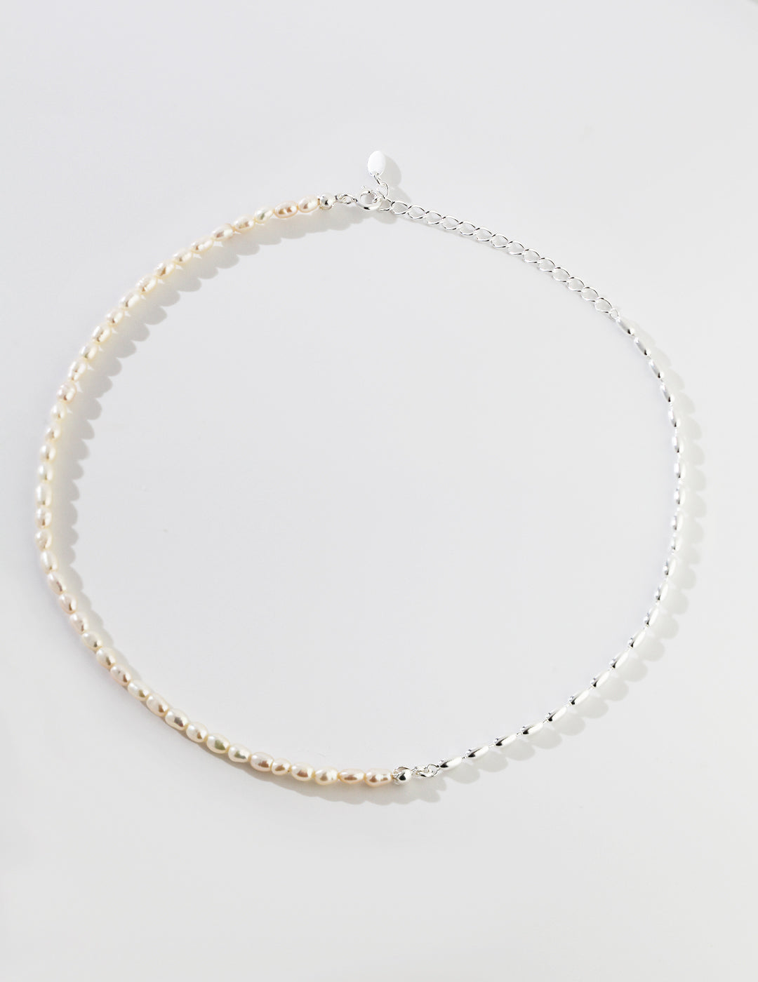 925 Sterling Silver Natural Pearl Necklace, product view 10