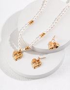 925 Sterling Silver Heart Natural Pearl Earrings, product view 11
