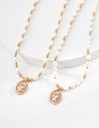 925 Sterling Silver Shell and Natural Pearl Vintage-Inspired Necklace