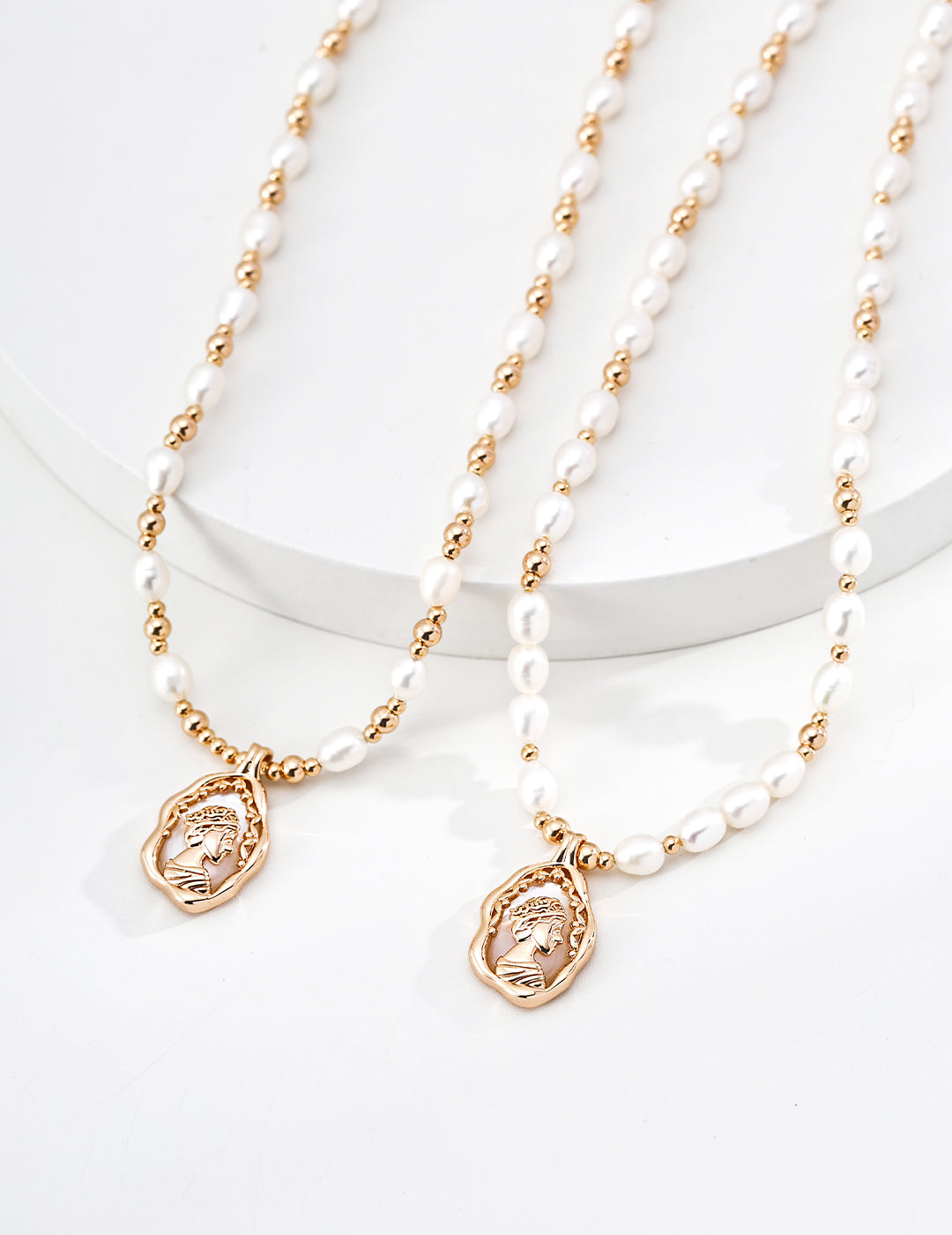 925 Sterling Silver Shell and Natural Pearl Vintage-Inspired Necklace