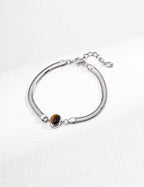 925 Sterling Silver Tiger’s Eye and Lapis Lazuli Bracelet, product view 11