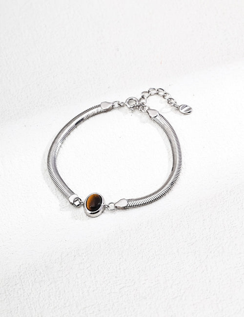 925 Sterling Silver Tiger’s Eye and Lapis Lazuli Bracelet, product view 11