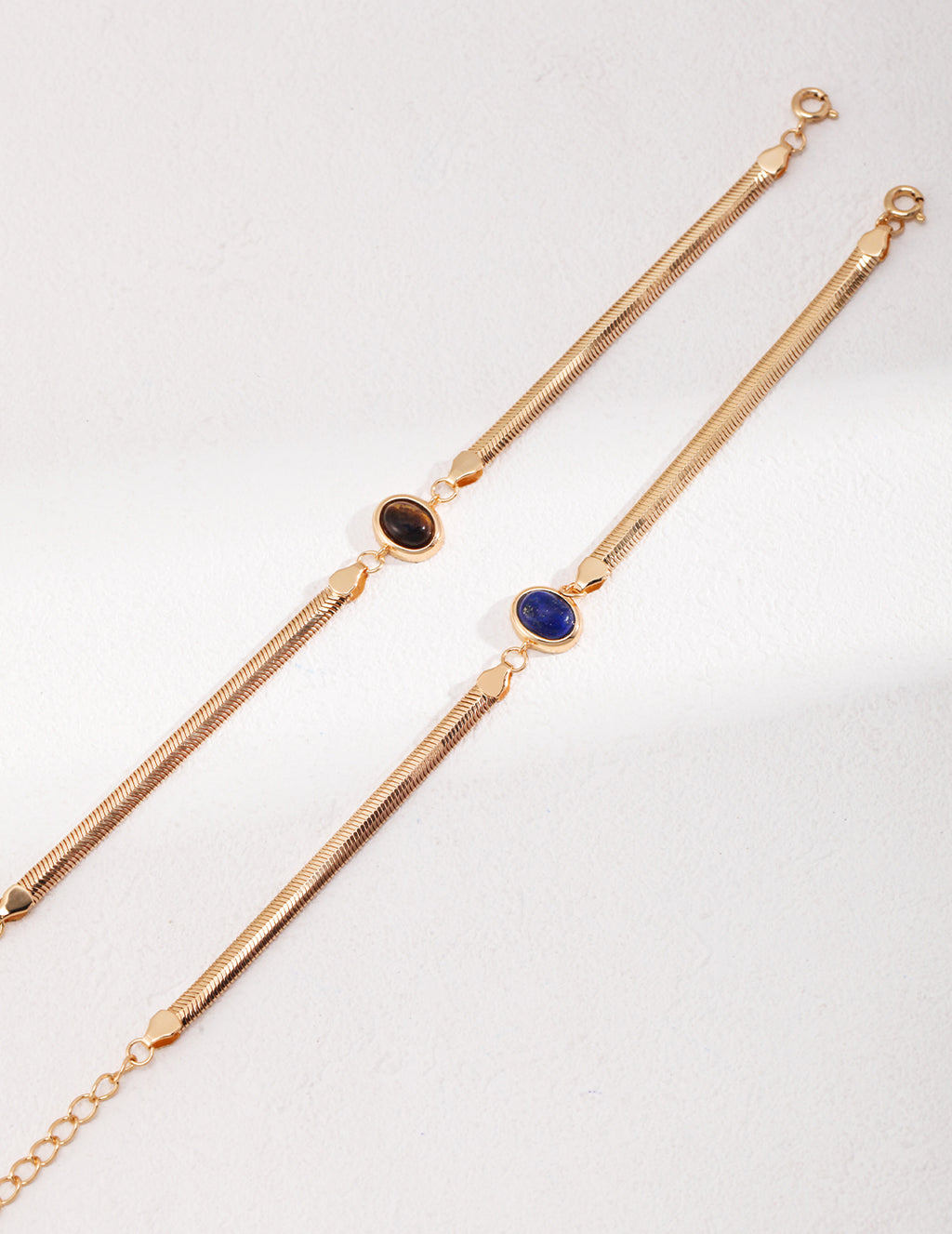 925 Sterling Silver Tiger’s Eye and Lapis Lazuli Bracelet, product view 8