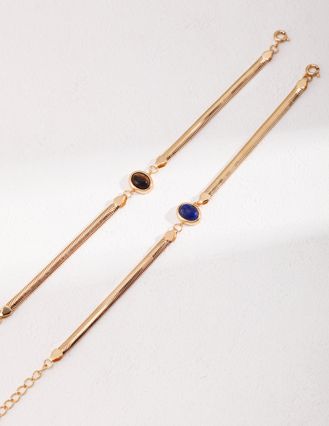 925 Sterling Silver Tiger’s Eye and Lapis Lazuli Bracelet, product view 8