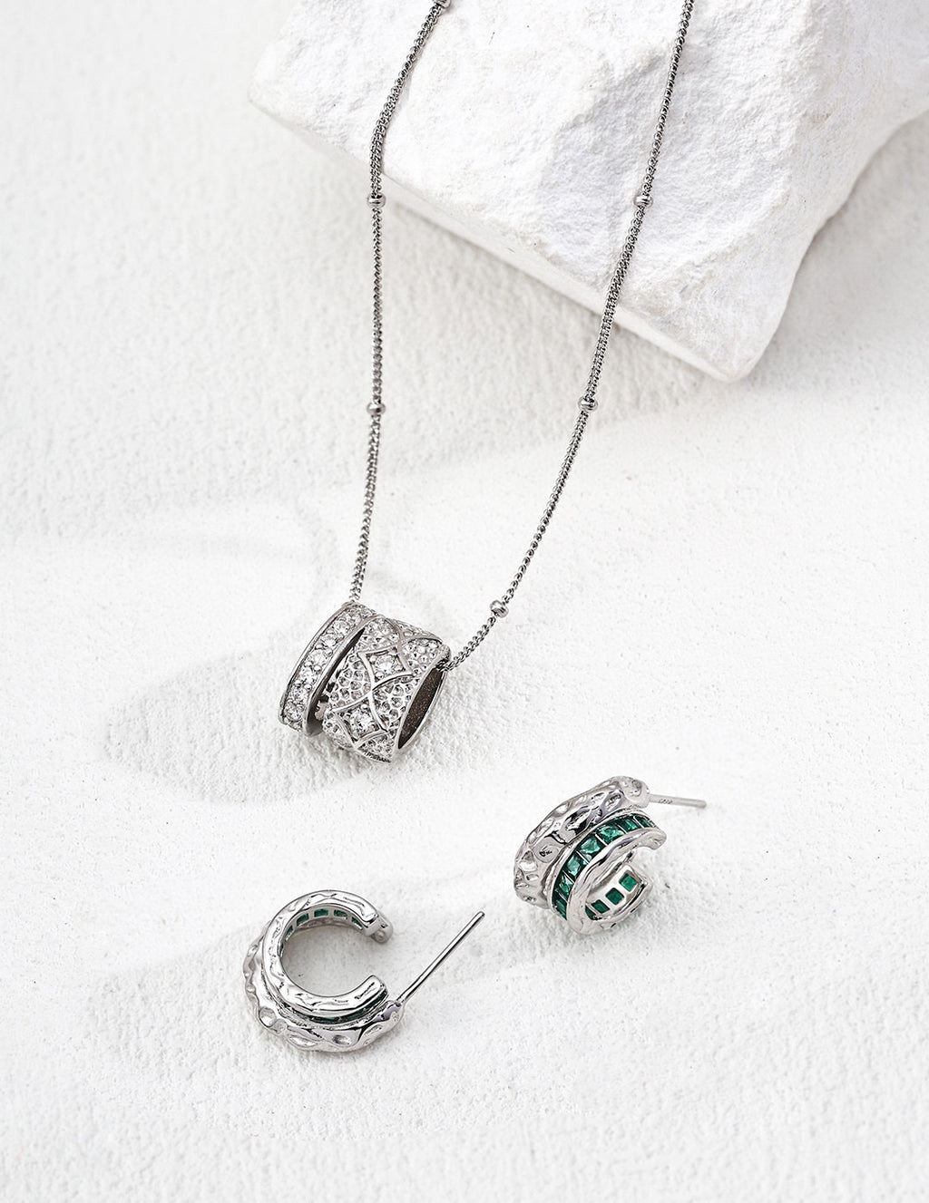 925 Sterling Silver Star Cubic Zirconia Necklace, product view 13