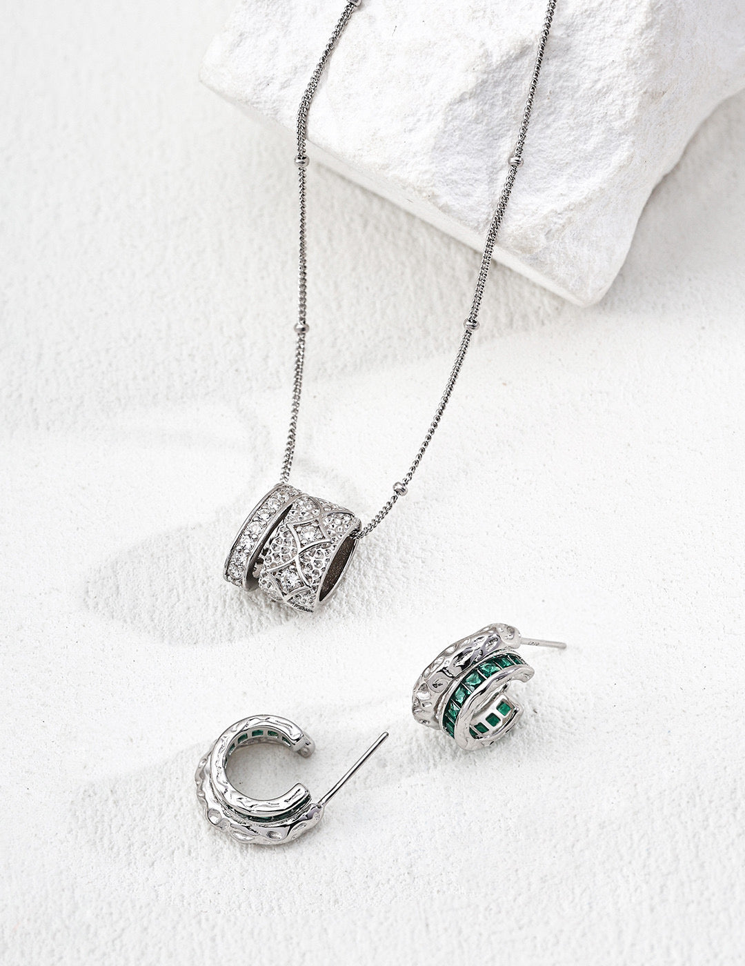 925 Sterling Silver Star Cubic Zirconia Necklace, product view 13