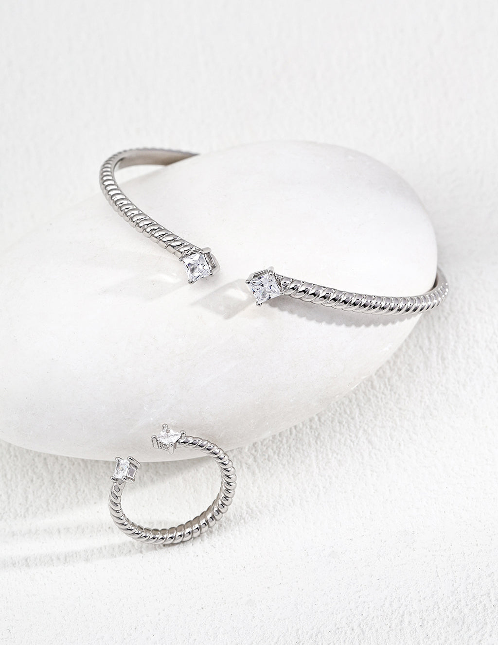925 Sterling Silver Cubic Zirconia Bangle, product view 9