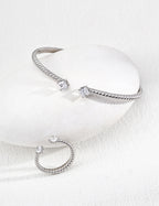925 Sterling Silver Cubic Zirconia Bangle, product view 9