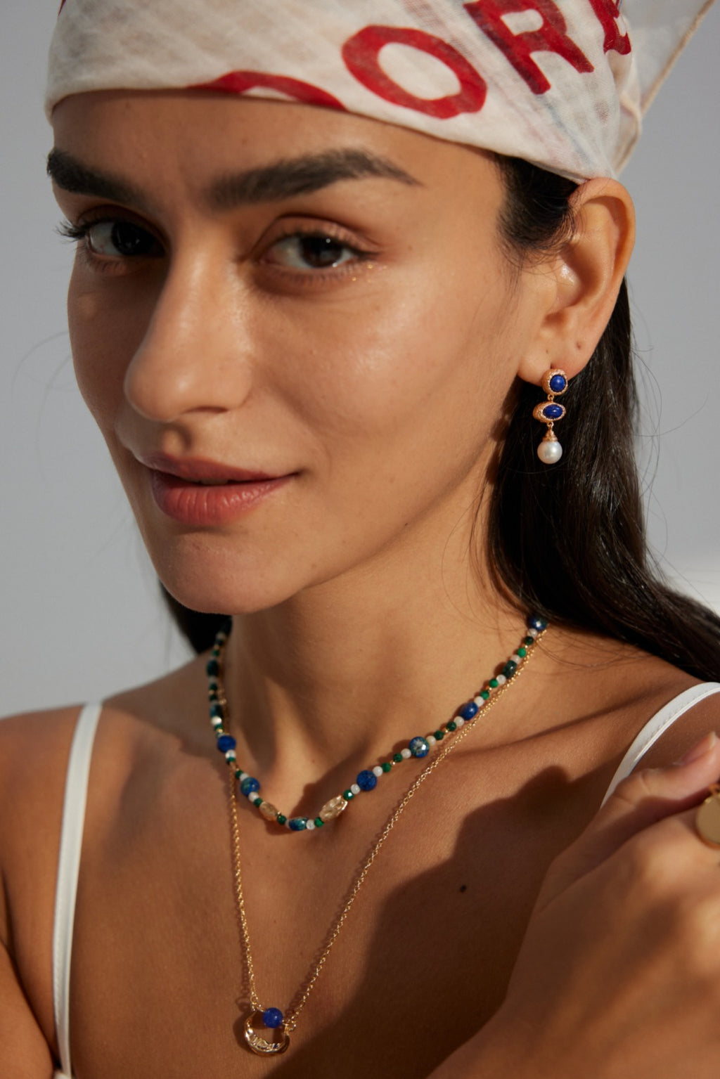 925 Sterling Silver Vintage Lapis Lazuli and Natural Pearl Earrings, product view 8