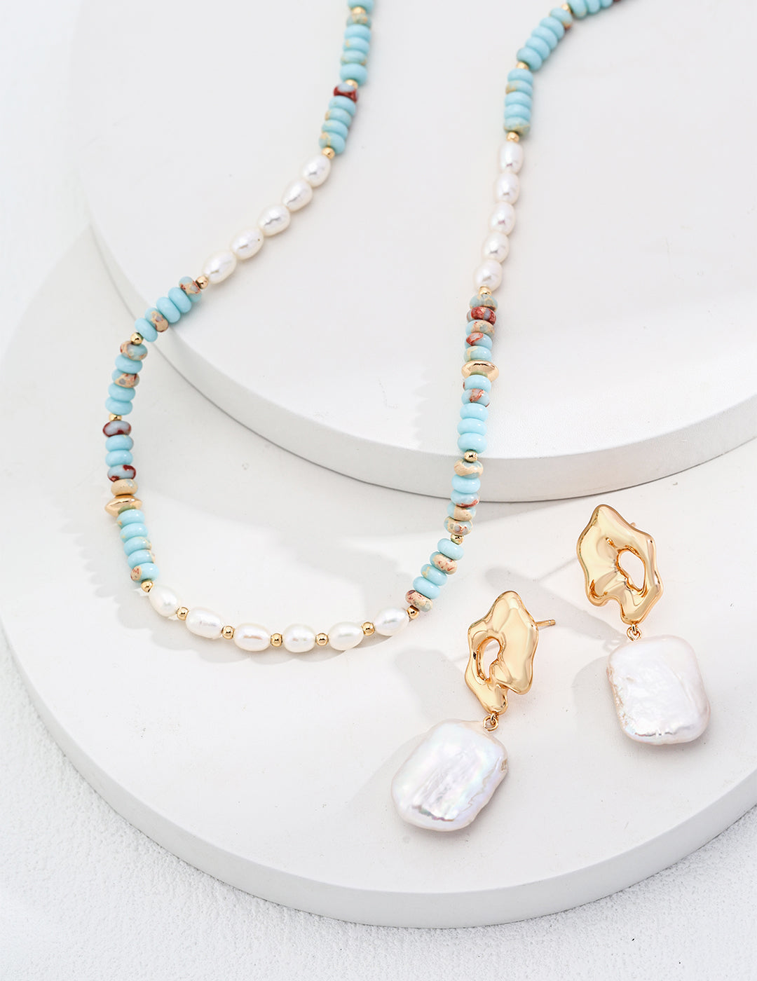 925 Sterling Silver Natural Pearl and Shoushan Stone Necklace, product view 7