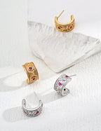 925 Sterling Silver Heart Cubic Zirconia Earrings, product view 7