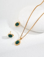 925 Sterling Silver Malachite Earrings, product view 7