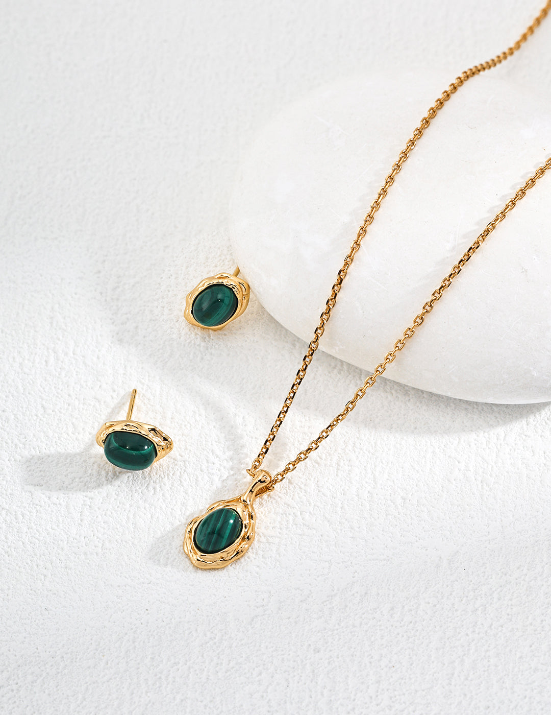 925 Sterling Silver Malachite Earrings, product view 7