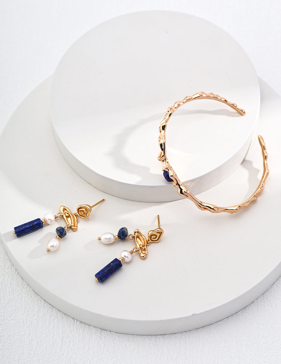 925 Sterling Silver Lapis Lazuli Bangle, product view 7