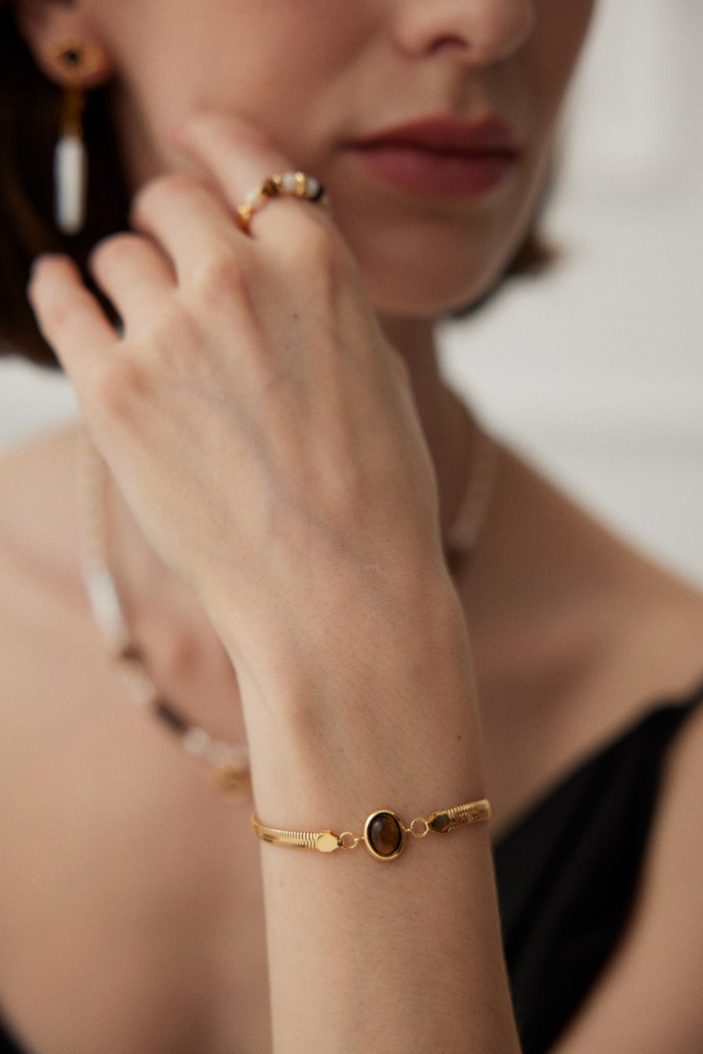 925 Sterling Silver Tiger’s Eye and Lapis Lazuli Bracelet, product view 12