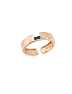 925 sterling silver ring in vintage gold / lapis lazuli