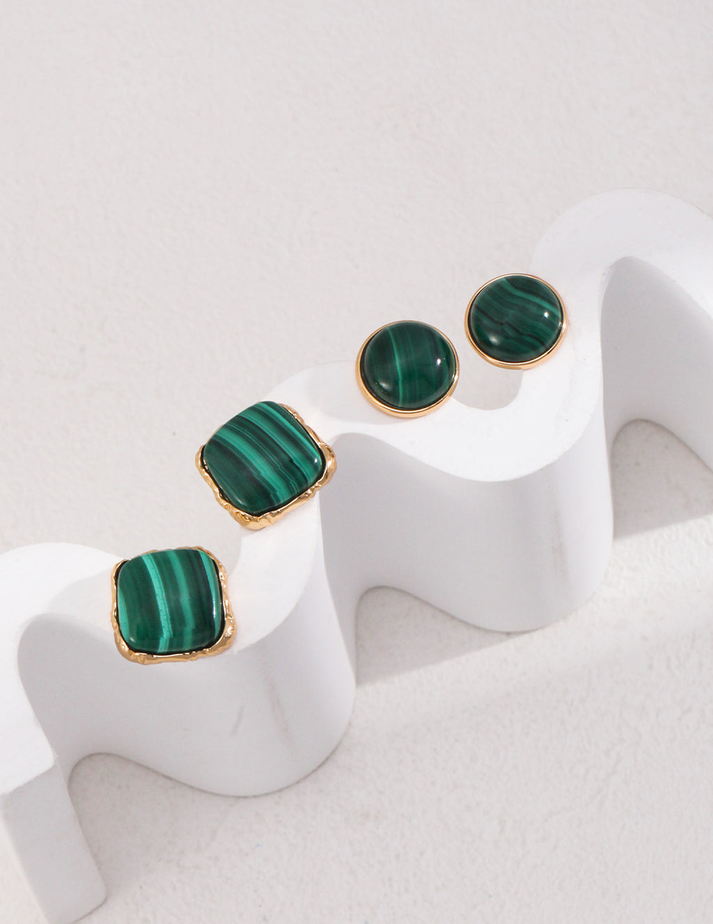 925 Sterling Silver Malachite Earrings, product view 7