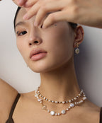 925 Sterling Silver Pearl, Mother of Pearl and Tiger’s Eye Necklace