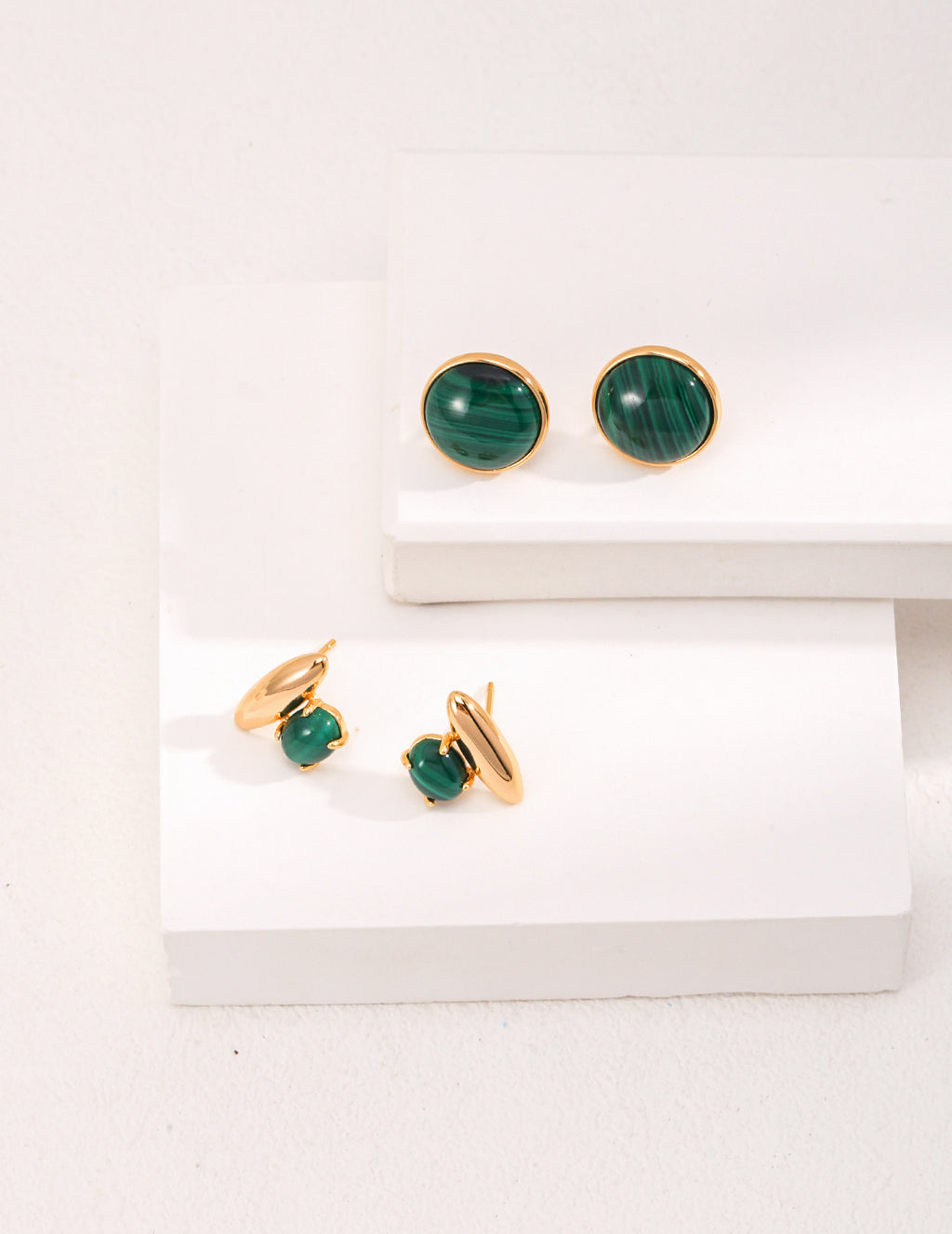 925 Sterling Silver Malachite Earrings, product view 7
