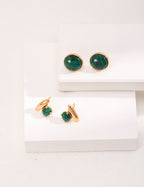 925 Sterling Silver Malachite Earrings, product view 7