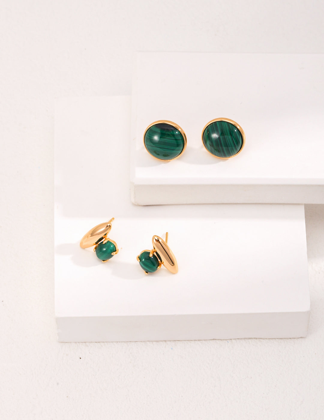 925 Sterling Silver Malachite Earrings, product view 7
