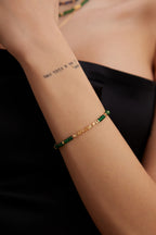 925 Sterling Silver Synthetic Emerald Bracelet, product view 7