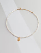 925 Sterling Silver Natural Pearl Necklace - Vintage Gold