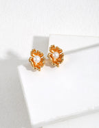 925 Sterling Silver Floral Natural Pearl Earrings - Silver