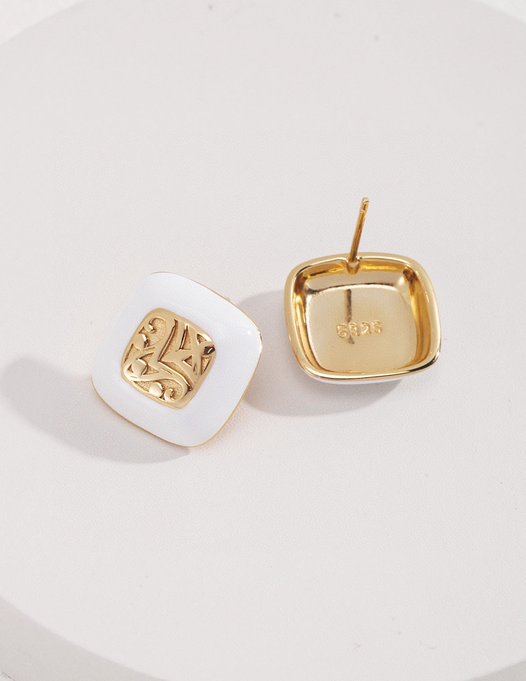 925 Sterling Silver Enamel Earrings