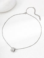 925 Sterling Silver Star Cubic Zirconia Necklace - Vintage Gold