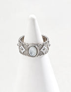 925 Sterling Silver Vintage Lapis Lazuli, Mother of Pearl and Blue Enamel Ring, product view 9