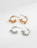925 Sterling Silver Vintage Cubic Zirconia Earrings - Silver