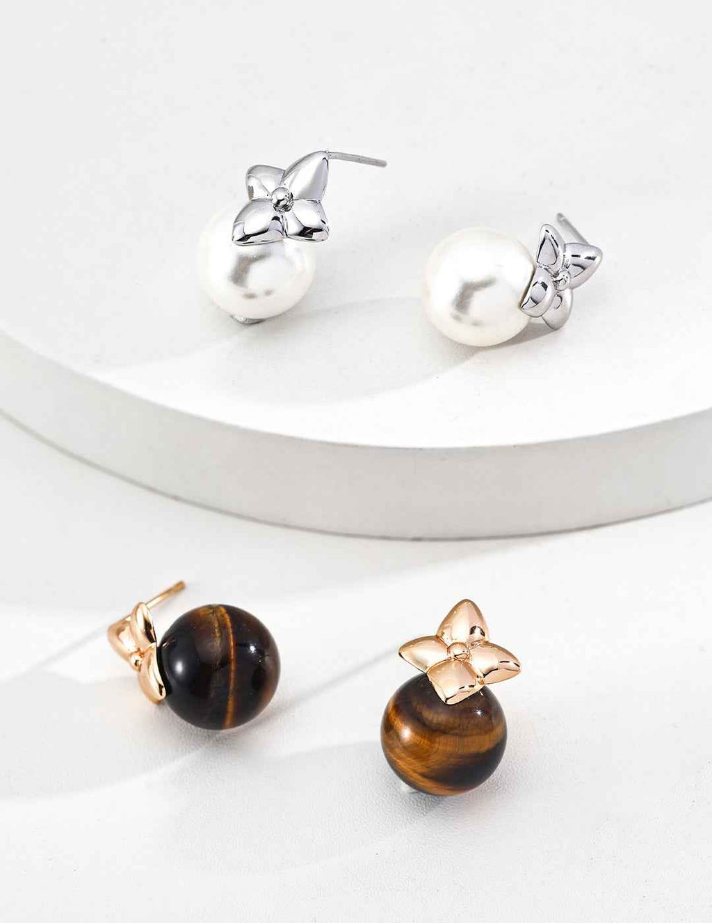 925 sterling silver stud earrings, front view