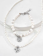 925 Sterling Silver Pearl Zircon Knot Bracelet