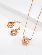 925 Sterling Silver Four-Leaf Cubic Zirconia Earrings
