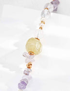 925 Sterling Silver Citrine and Amethyst Bracelet