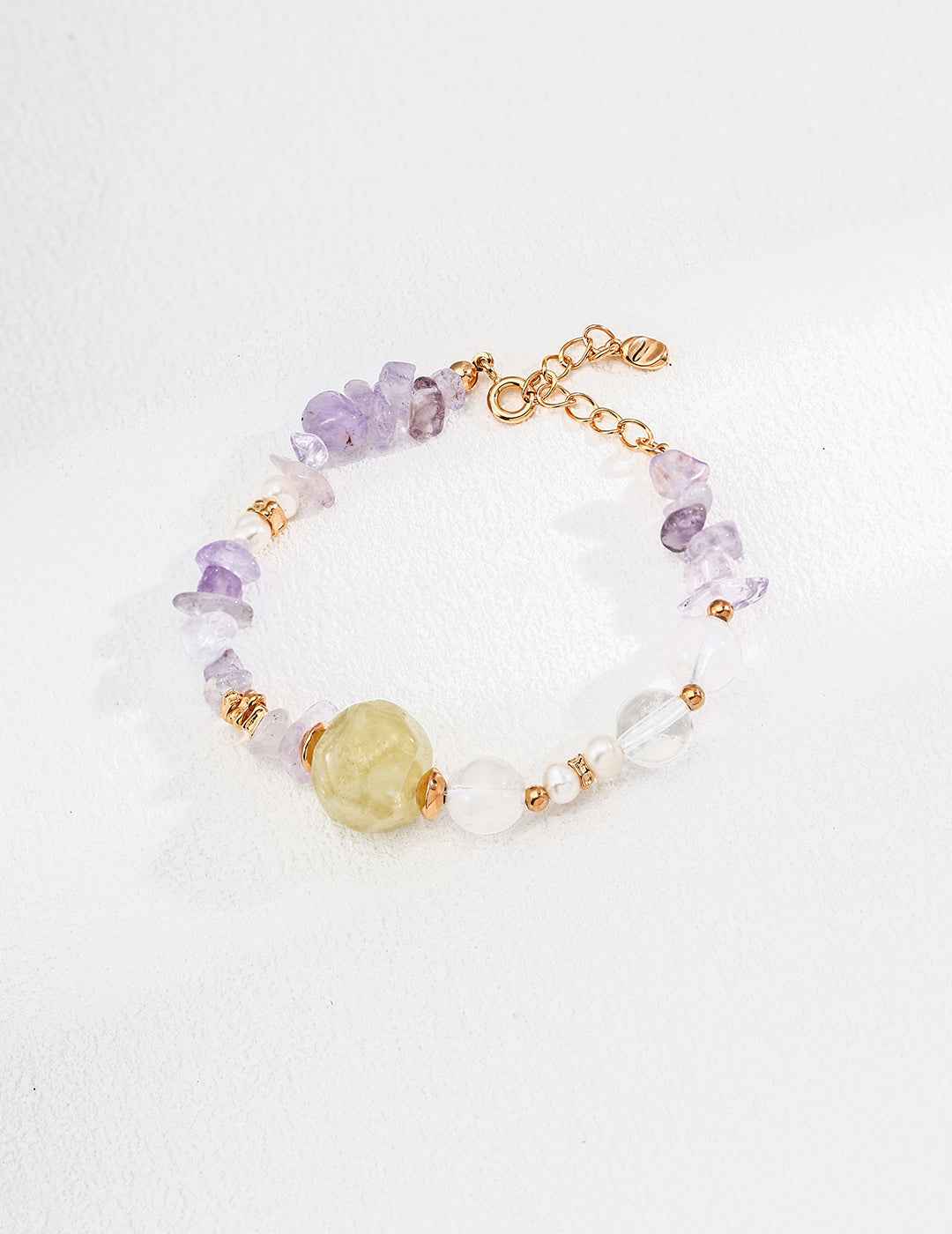 925 Sterling Silver Citrine and Amethyst Bracelet