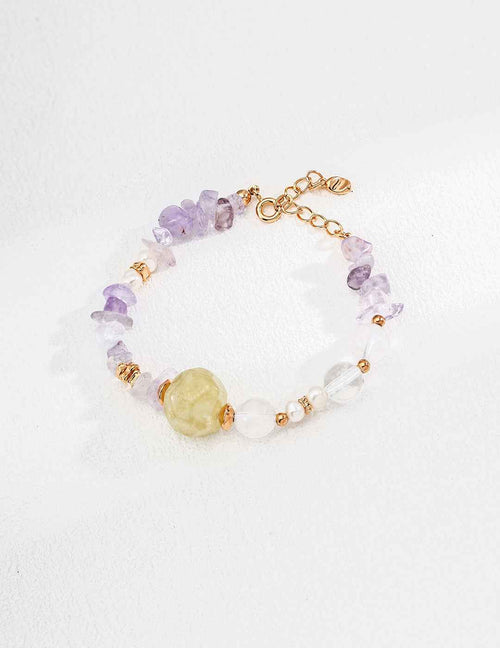 925 Sterling Silver Citrine and Amethyst Bracelet