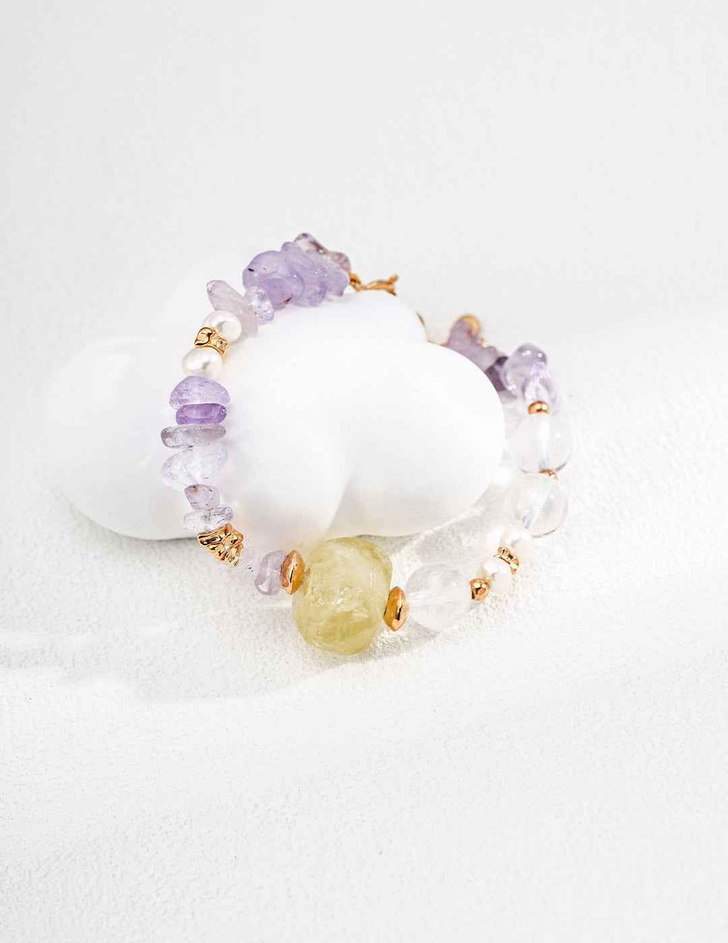925 Sterling Silver Citrine and Amethyst Bracelet